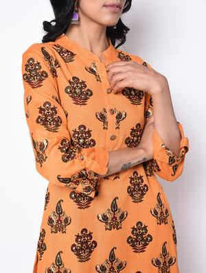 printed straight kurta - 15996693 - Standard Image - 5