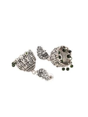 silver metal jhumka earring - 15996910 - Standard Image - 2
