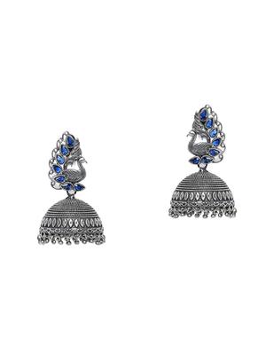 blue oxidized jhumkis earring - 15997274 - Standard Image - 2