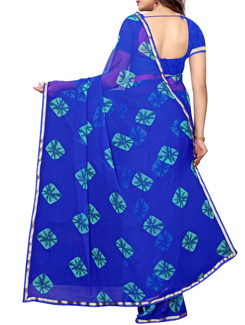 lace border tie & dye saree with blouse - 15997666 - Zoom Image - 2