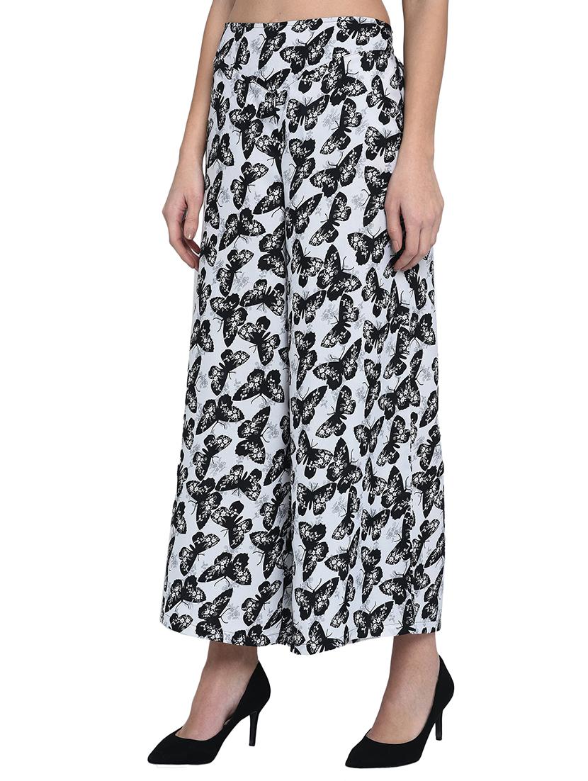 butterfly print flared palazzo - 15997915 - Zoom Image - 2