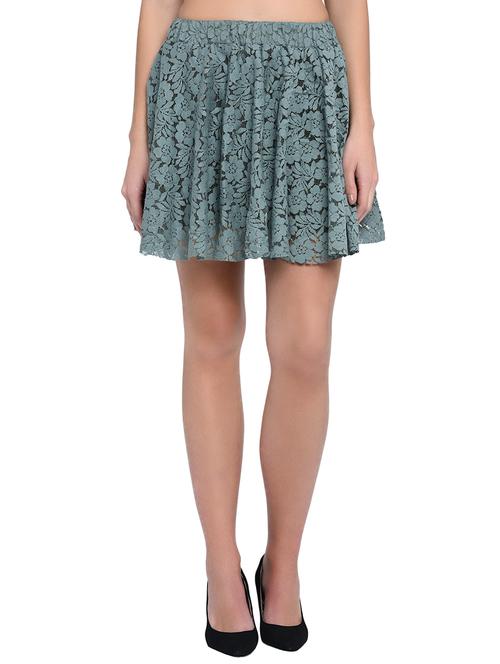 floral laced flared skirt - 15997925 - Standard Image - 1