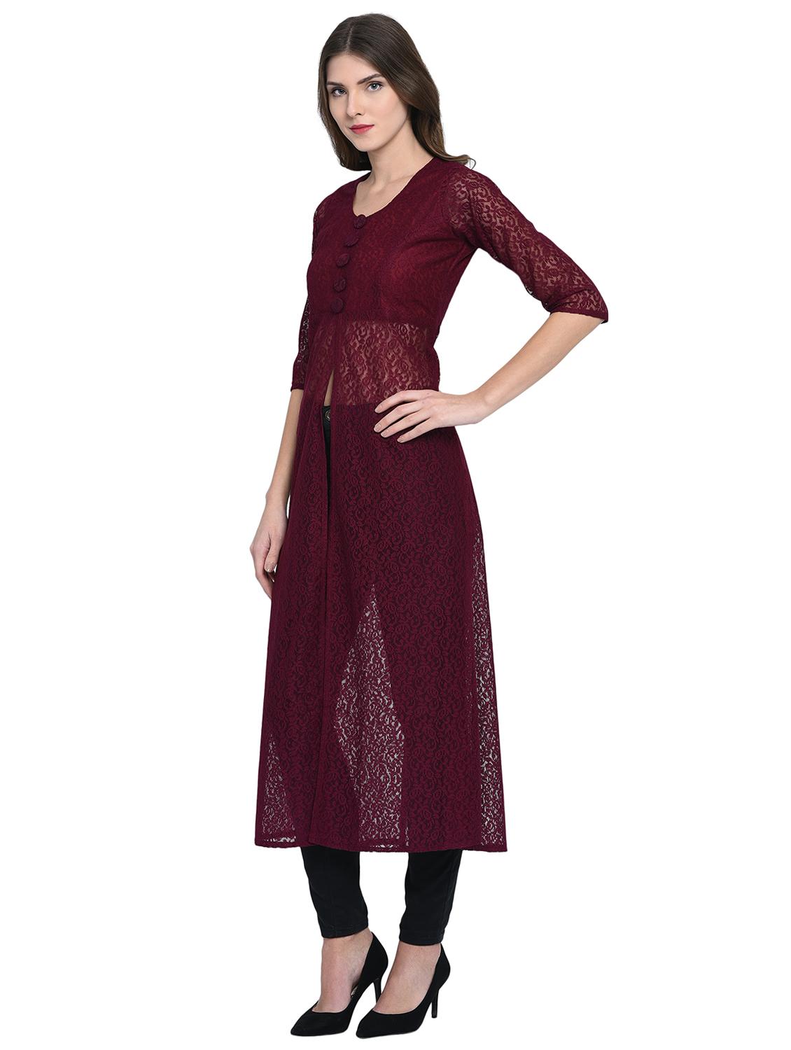 front slit laced tunic - 15997930 - Zoom Image - 2