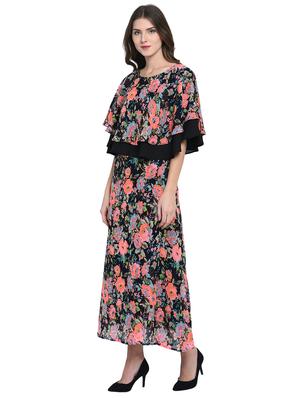 ruffled overlay floral maxi dress - 15997933 - Standard Image - 2