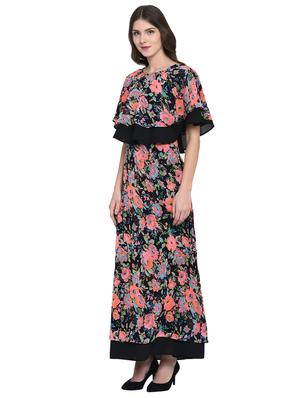 ruffled overlay floral maxi dress - 15997935 - Standard Image - 2
