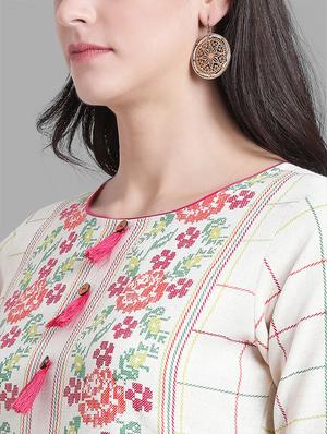 checkered straight kurta - 15998023 - Standard Image - 5