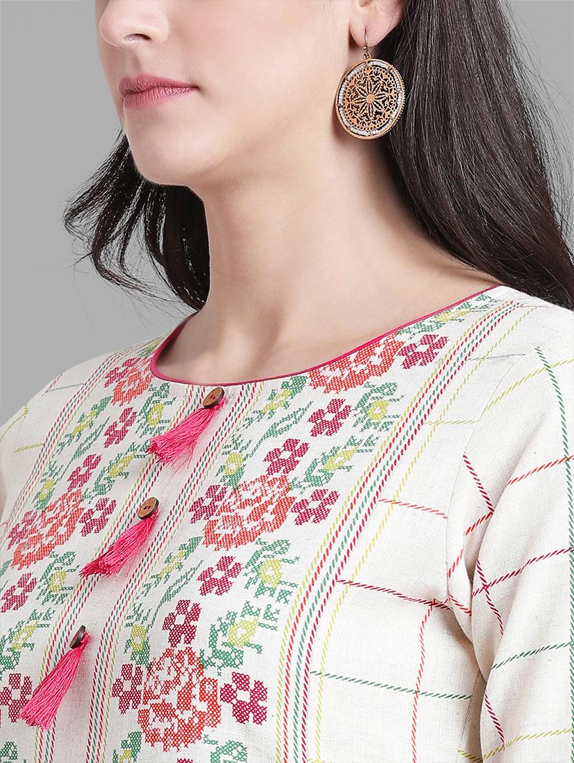 checkered straight kurta - 15998023 - Zoom Image - 5