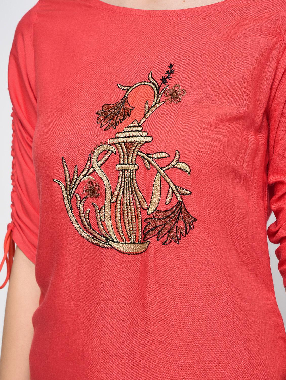Straight embroidered kurta - 15998109 - Zoom Image - 5