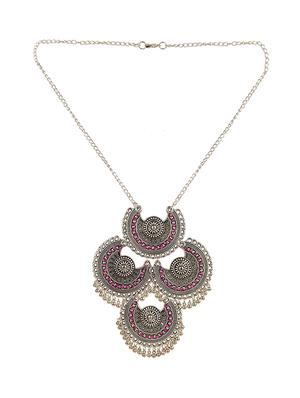 silver metal long necklace - 15998307 - Standard Image - 2