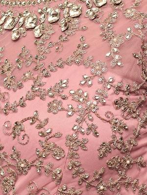 Embroidered layered semi-stitched suit - 15998551 - Standard Image - 2