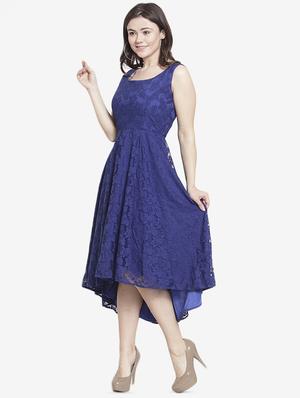 floral laced high low dress - 15999036 - Standard Image - 2