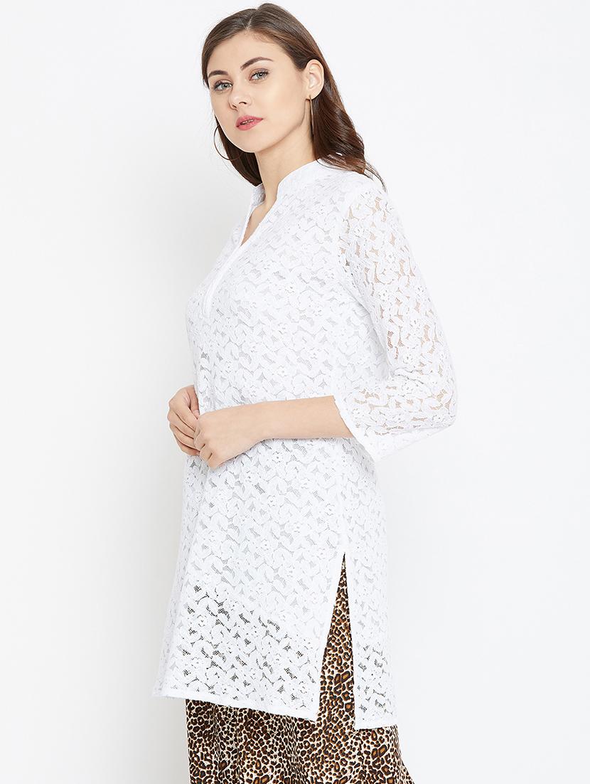 white net straight kurti - 15999438 - Zoom Image - 2