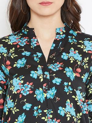 black crepe straight kurti - 15999439 - Standard Image - 5