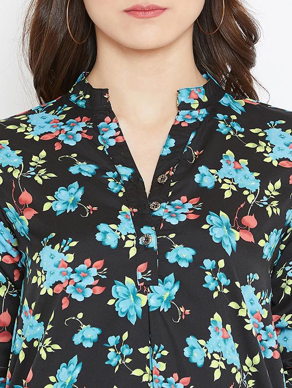 black crepe straight kurti - 15999439 - Zoom Image - 5
