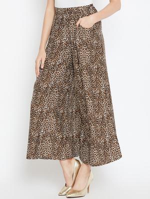 pocket detail animal print palazzo - 15999452 - Standard Image - 2