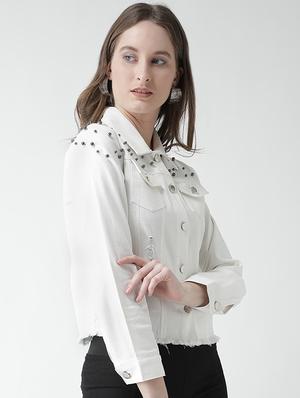 pearl embellished distressed jacket - 16000779 - Standard Image - 2