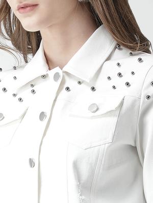 pearl embellished distressed jacket - 16000779 - Standard Image - 5
