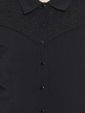 roll up sleeved embroidered shirt - 16001323 - Standard Image - 5