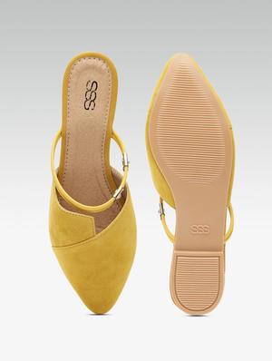 yellow slip on mules - 16002109 - Standard Image - 5