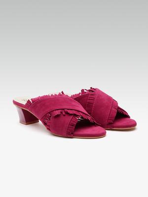 maroon slip on sandals - 16002146 - Standard Image - 2