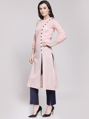Straight solid kurta - 16002524 - Standard Image - 2