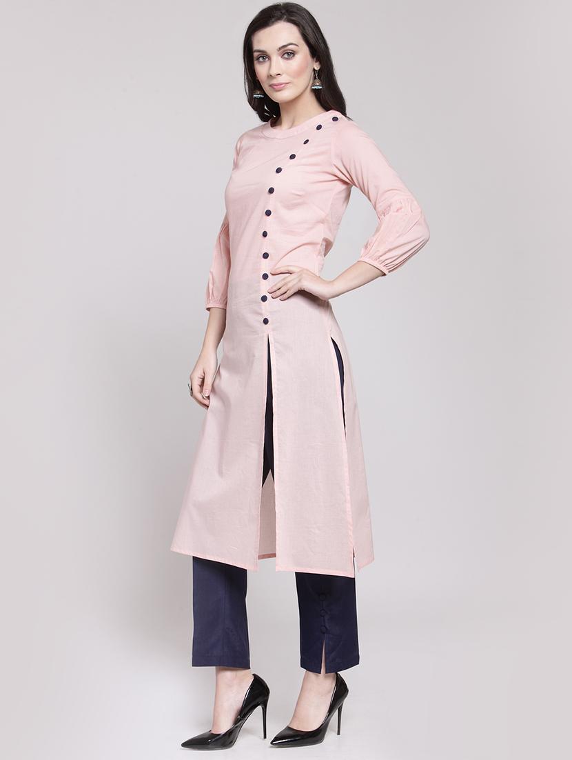 Straight solid kurta - 16002524 - Zoom Image - 2