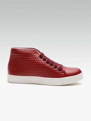maroon lace-up sneakers - 16002553 - Standard Image - 2