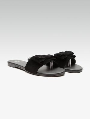 black slip on sandals - 16002584 - Standard Image - 2