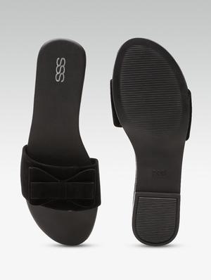 black slip on sandals - 16002584 - Standard Image - 5