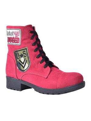 red ankle zipper boots - 16002718 - Standard Image - 2