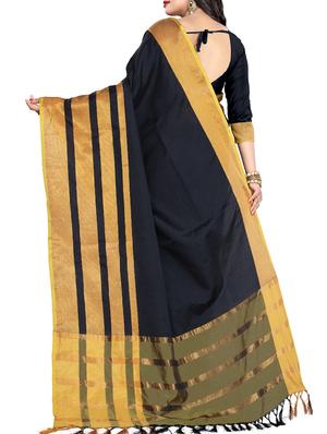 striped zari border woven saree with blouse - 16003277 - Standard Image - 2