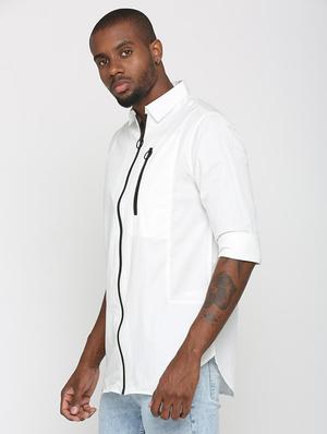 white solid casual shirt - 16003683 - Standard Image - 2