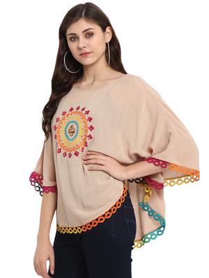 lace trim embroidered top - 16005241 - Standard Image - 2