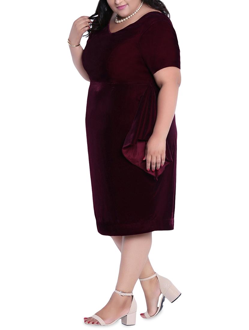 ruffle detail plus bodycon dress - 16006740 - Zoom Image - 2