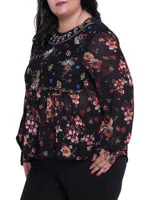 floral embroidered plus top - 16006760 - Standard Image - 2