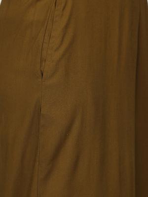 green viscose straight tapered pant - 16007052 - Standard Image - 5