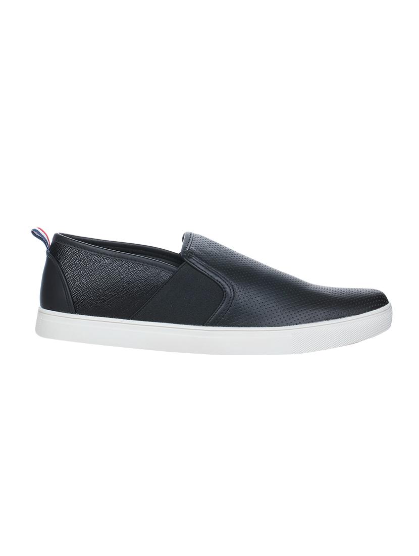 black leather casual slip ons - 16007944 - Zoom Image - 2