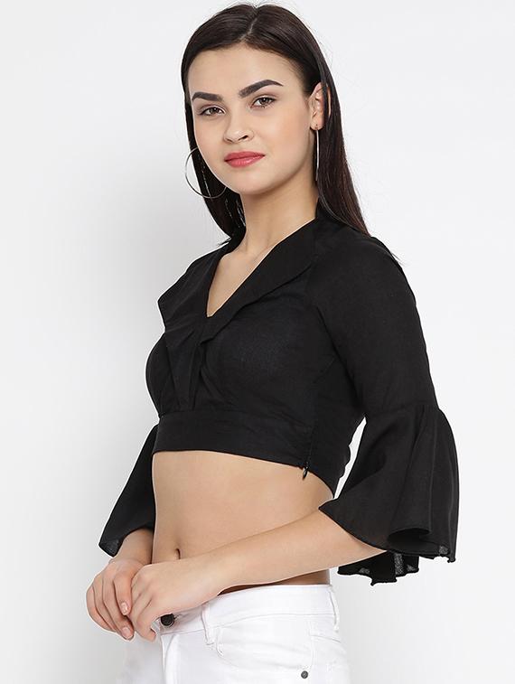 bell sleeved crop top - 16008337 - Zoom Image - 2