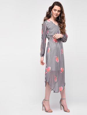 floral striped empire line dress - 16009001 - Standard Image - 2