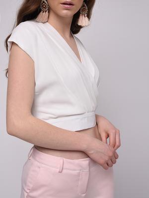cap sleeved floral crop top - 16009023 - Standard Image - 5