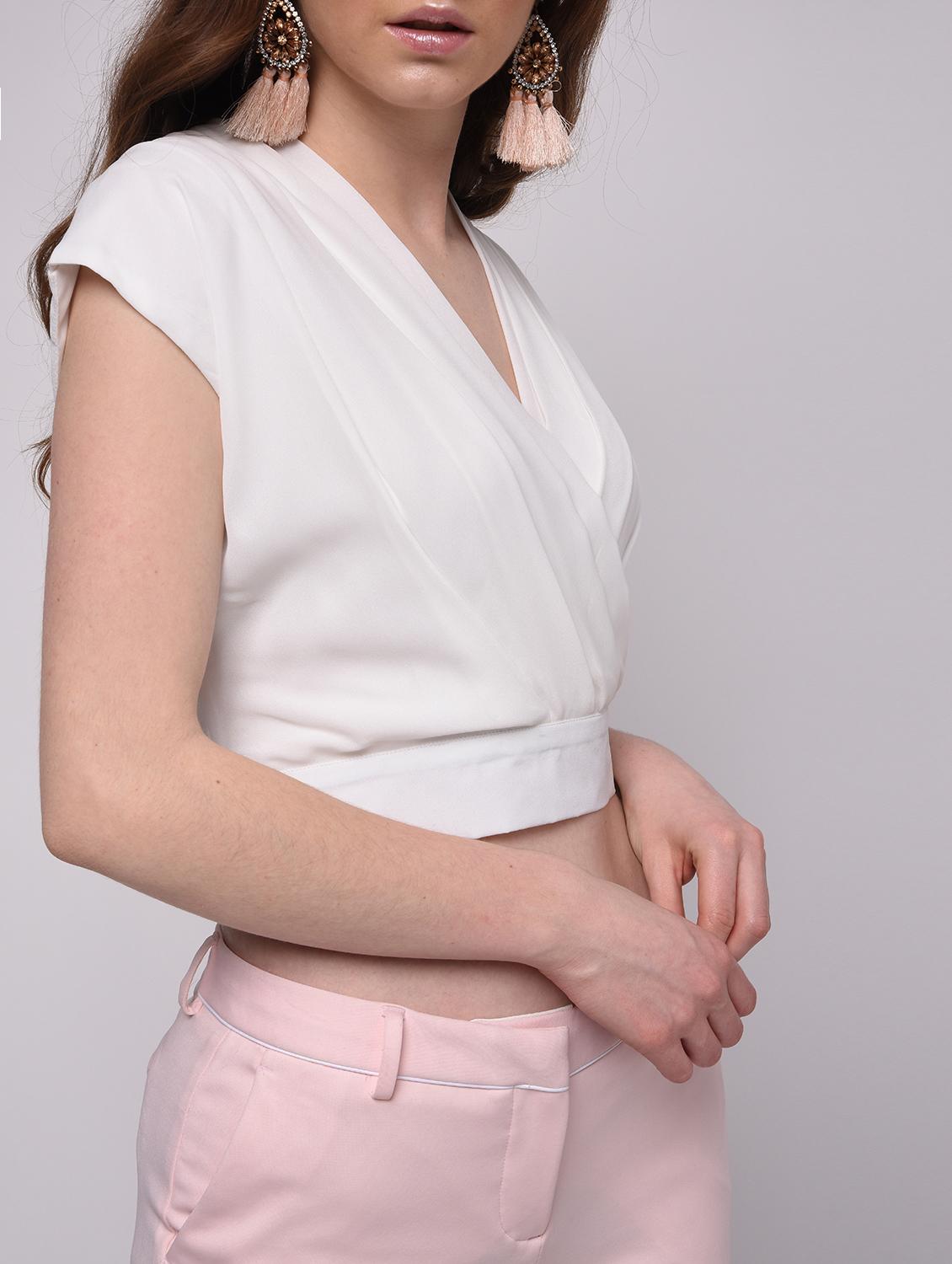 cap sleeved floral crop top - 16009023 - Zoom Image - 5