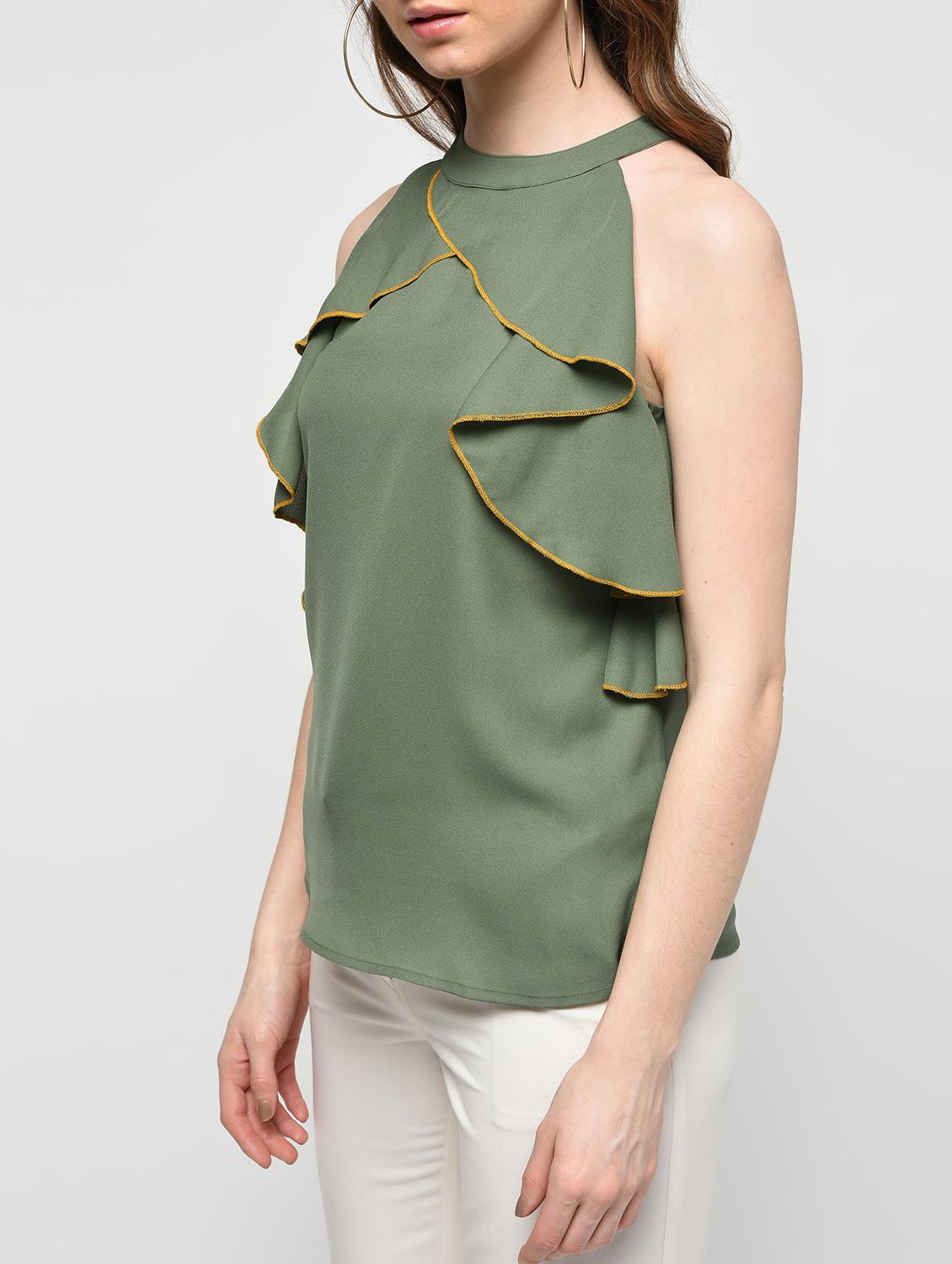 keyhole back ruffle top - 16009025 - Zoom Image - 5