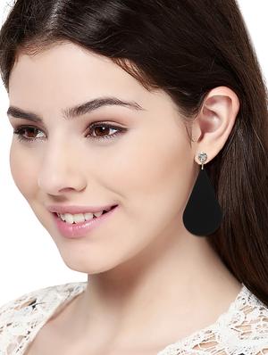 black metal drop earring - 16010322 - Standard Image - 2