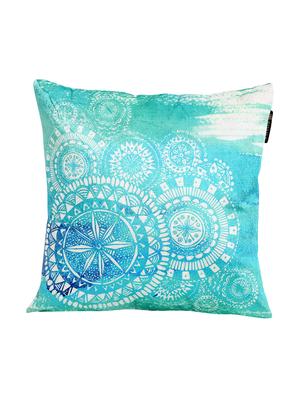 romee polyester velvet circle floral printed cushion cover 16" x 16" set of 5 - turquoise - 16010778 - Standard Image - 2