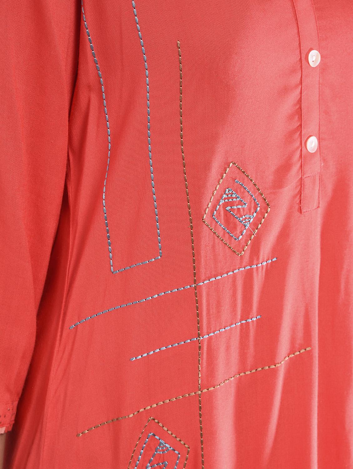 Kaantha asymmetric kurta palazzo set with tassels - 16011129 - Zoom Image - 5