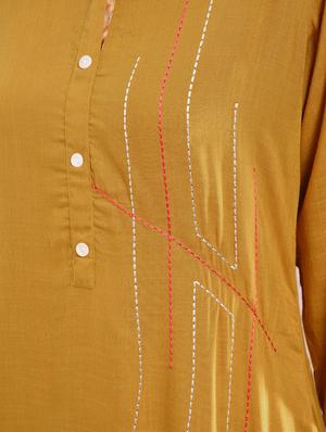 Kaantha asymmetric kurta palazzo set with tassels - 16011130 - Standard Image - 5