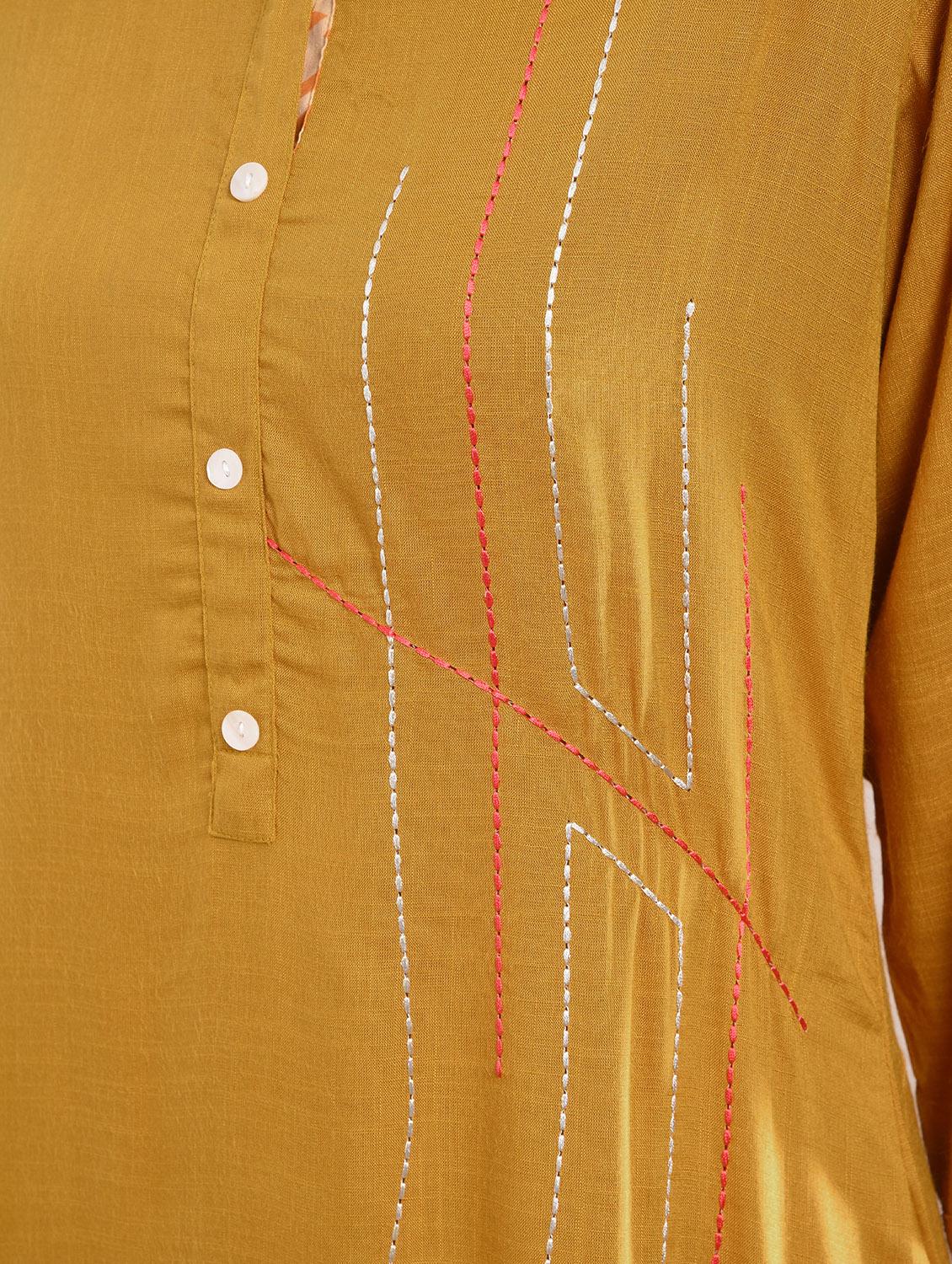 Kaantha asymmetric kurta palazzo set with tassels - 16011130 - Zoom Image - 5