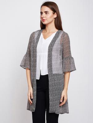 bell sleeved chevron sheer shrug - 16011999 - Standard Image - 2