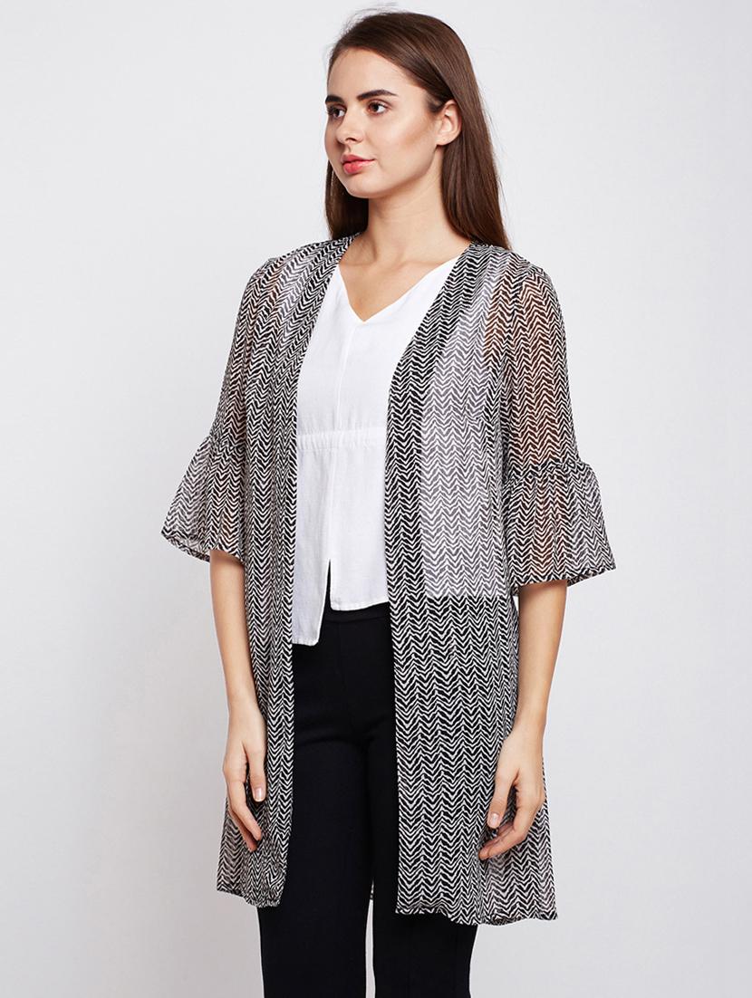 bell sleeved chevron sheer shrug - 16011999 - Zoom Image - 2