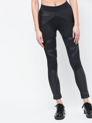 leather paneled high rise jegging - 16012396 - Standard Image - 2